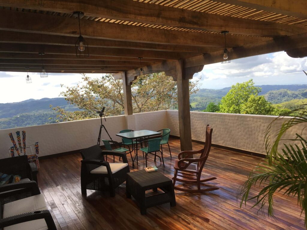 Upper terrace at Hacienda Las Vainillas where yoga sessions are held