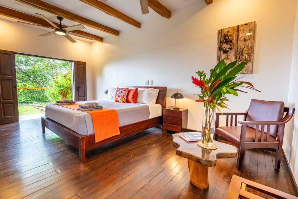 Fray Bartolome room with a king bed and a private terrace opening onto the rainforest, Costa Rica